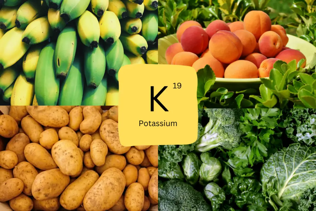 Potassium-rich foods, including apricots, potatoes, leafy green vegetables and bananas.
